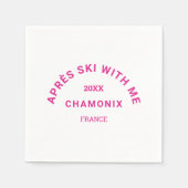 Après Ski Met Me Hot Pink Ski Crest Part Servet (Voorkant)