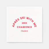 Après Ski met mij Winter Red Ski Crest Part Servet (Voorkant)