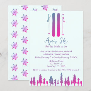 Apres Ski Neon Bachelorette Party Kaart