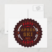 Apres Ski Party Logo Uitnodiging Briefkaart (Voorkant / Achterkant)
