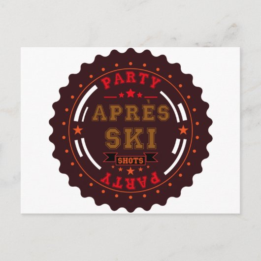 Apres Ski Party Logo Uitnodiging Briefkaart (Voorkant)