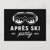 Apres ski party mountain cabin winter holiday briefkaart (Voorkant)