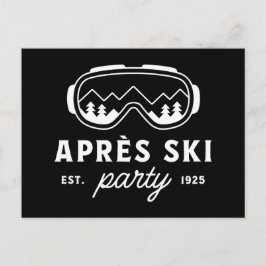 Apres ski party mountain cabin winter holiday briefkaart