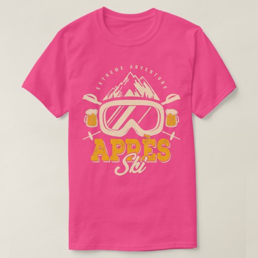 Apres Ski Party Outfit, Beer & Drink After Skiing T-shirt (Design voorkant)
