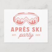 Apres ski party skiing girls night pink aesthetic briefkaart (Voorkant)
