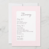 Apres Ski Pink Bachelorette Party Weekend Kaart (Achterkant)