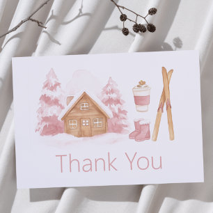 Apres Ski Pink Nesting Baby shower Bedankkaart