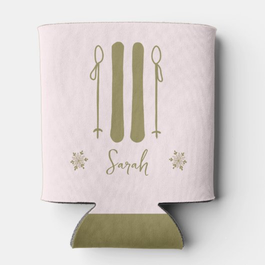 Apres Ski Pink Winter Bachelorette Blikjeskoeler (Achterkant)