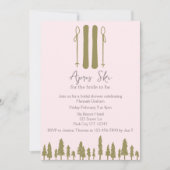 Apres Ski Pink Winter Vrijgezellenfeest Kaart (Voorkant)