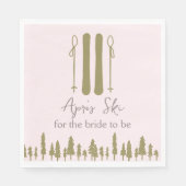 Apres Ski Pink Winter Vrijgezellenfeest Servet (Voorkant)