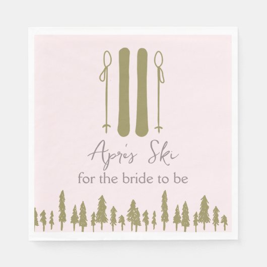 Apres Ski Pink Winter Vrijgezellenfeest Servet (Voorkant)