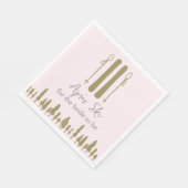 Apres Ski Pink Winter Vrijgezellenfeest Servet (Hoek)