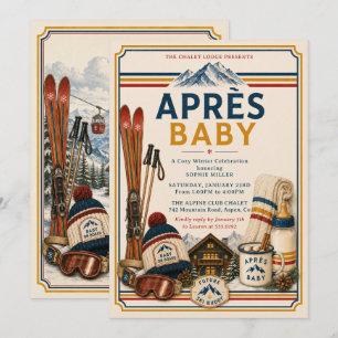 Après Ski Retro Alpen Chalet Baby Shower Kaart