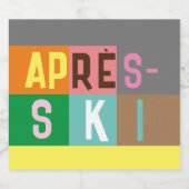 Après-ski Retro Skier Color Block Bier Etiket (Enkel label)