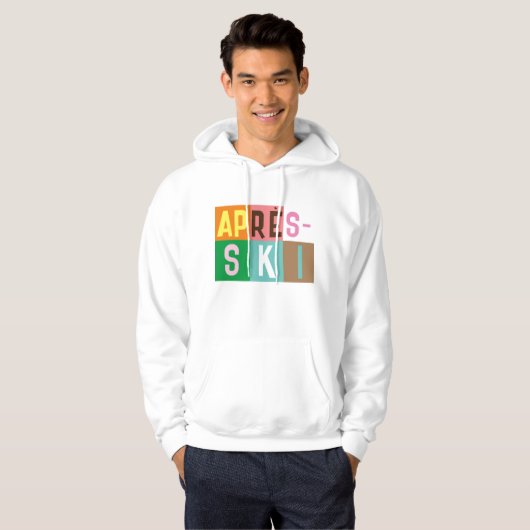 Après-ski Retro Skiers Color Block Hoodie (Voorkant volledig)