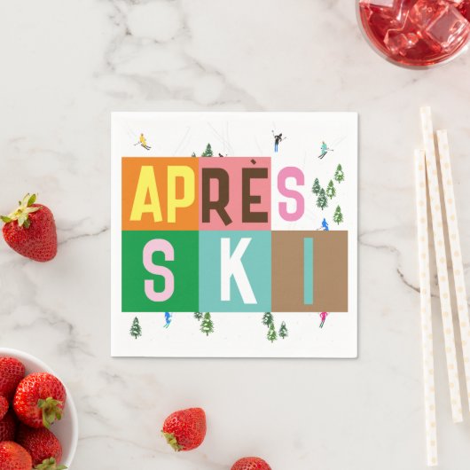 Après-ski Retro Skiers Color Block Servet (Insitu)