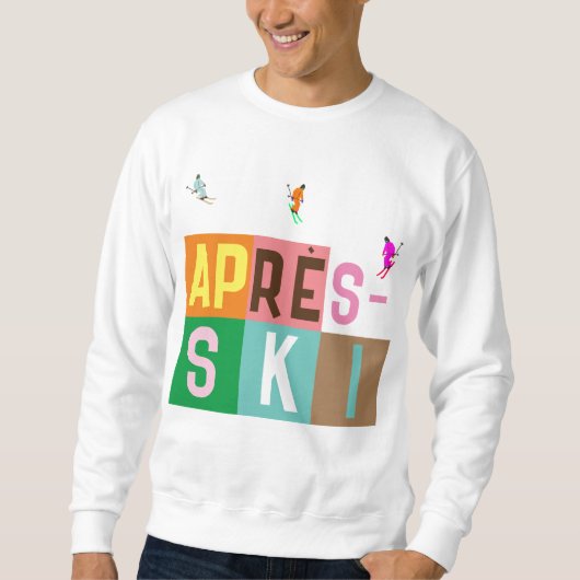 Après-ski Retro Skiers Color Block Trui (Voorkant)