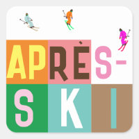 Après-ski Retro Skiers Color Block