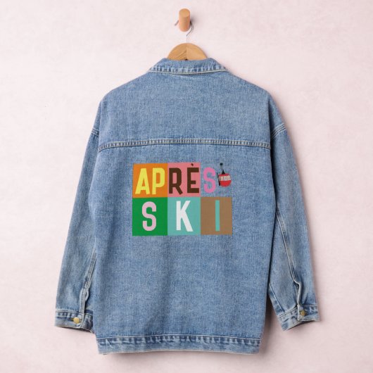 Après-ski retro skiërs kleurenblok denim jacket (Hangar)