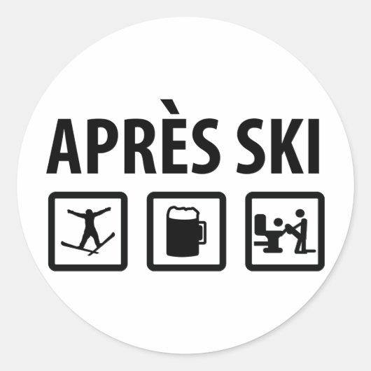 apres ski ronde sticker (Voorkant)