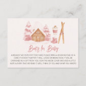 Apres Ski Roze Baby shower Boeken voor Baby Informatiekaartje (Voorkant)