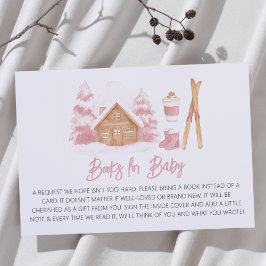 Apres Ski Roze Baby shower Boeken voor Baby Informatiekaartje