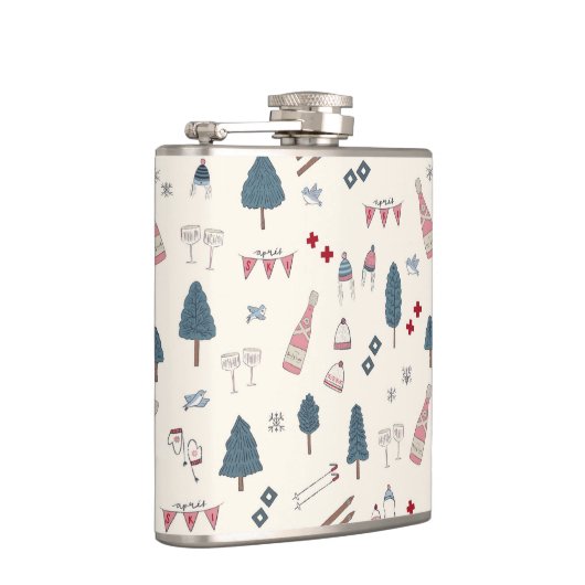 Apres Ski Roze Champagne Cadeau voor Bruidsmeisjes Heupfles (Rechts)