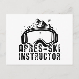 Apres-Ski   Skiers Ski Skiing Mountains Gift Briefkaart