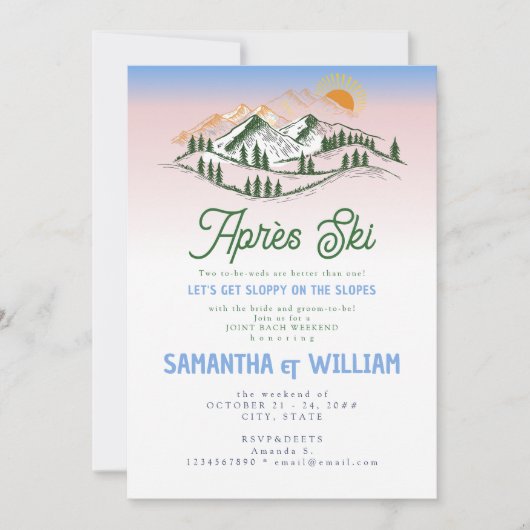 Après Ski Sloppy Slopes Skiën Joint Bach Weekend Kaart (Voorkant)