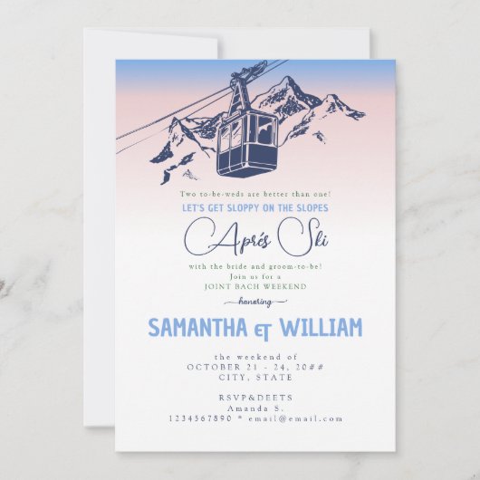 Après Ski Sloppy Slopes Winter Joint Bach Weekend Kaart (Voorkant)
