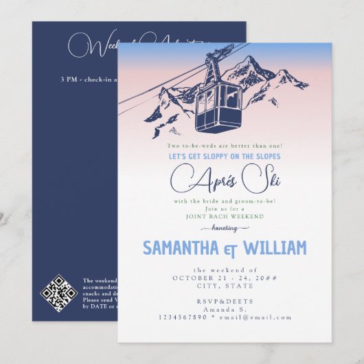 Après Ski Sloppy Slopes Winter Joint Bach Weekend Kaart (Voorkant / Achterkant)