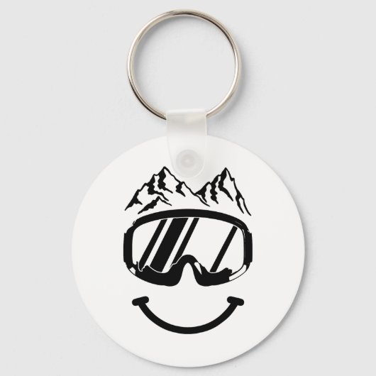 Apres Ski Snowboard Snowmobile Funny Skiing Snowmo Sleutelhanger (Voorkant)