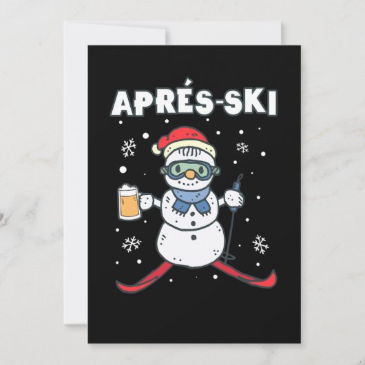 Apres Ski Snowman Skiing Snow Winter Sports Gift Kaart (Voorkant)