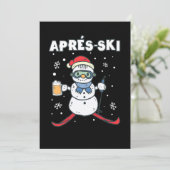 Apres Ski Snowman Skiing Snow Winter Sports Gift Kaart (Staand voorkant)