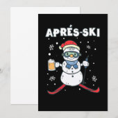 Apres Ski Snowman Skiing Snow Winter Sports Gift Kaart (Voorkant / Achterkant)