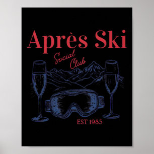 Apres Ski Social Club Drink Feestvrouwen Winter Poster