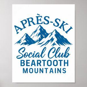 Après ski sociale club beartooth mountains poster