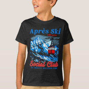 Apres ski sociale club skiën skiër snowboarden t-shirt