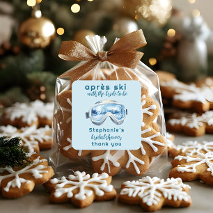 Après Ski Sportieve Winter Waterverf Bruidsdouche Vierkante Sticker