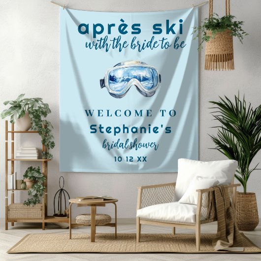 Apres Ski Sporty Winter Bridal Shower Backdrop Wandkleed