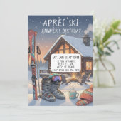 Après Ski Verjaardagsfeest Kaart (Staand voorkant)