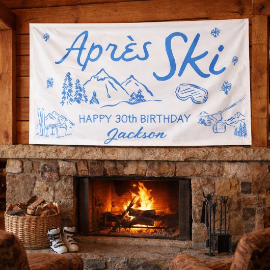 Après Ski Verjaardagsfeest Vinyl Banner