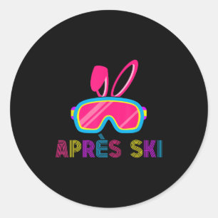 Apres Ski Vrienden Feest Dranken Matching Konijn O Ronde Sticker