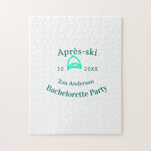 Après-ski vrijgezellenfeest turquoise hoed naam da legpuzzel (Verticaal)