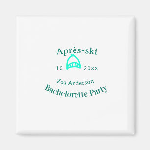Après-ski vrijgezellenfeest turquoise hoed naam da magneet