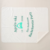 Après-ski vrijgezellenfeest turquoise hoed naam da sherpa deken (Voorkant (horizontaal))