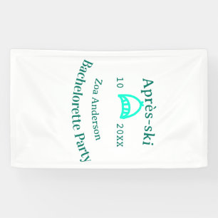 Après-ski vrijgezellenfeest turquoise hoed naam da spandoek