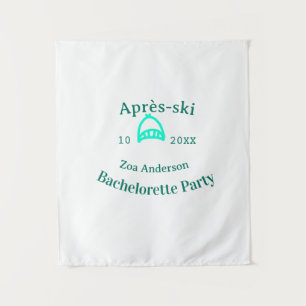 Après-ski vrijgezellenfeest turquoise hoed naam da wandkleed