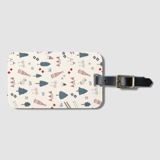 Apres Ski Weekend Cadeau voor haar Roze Champagne Bagagelabel (Voorkant (horizontaal))