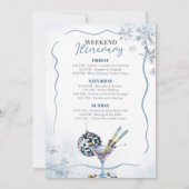 Apres Ski Weekend Itinerarium Bachelorette Feest Kaart (Achterkant)